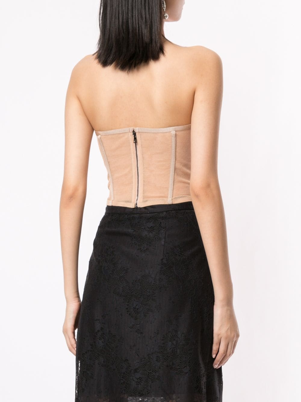 sheer corset-style top - 4