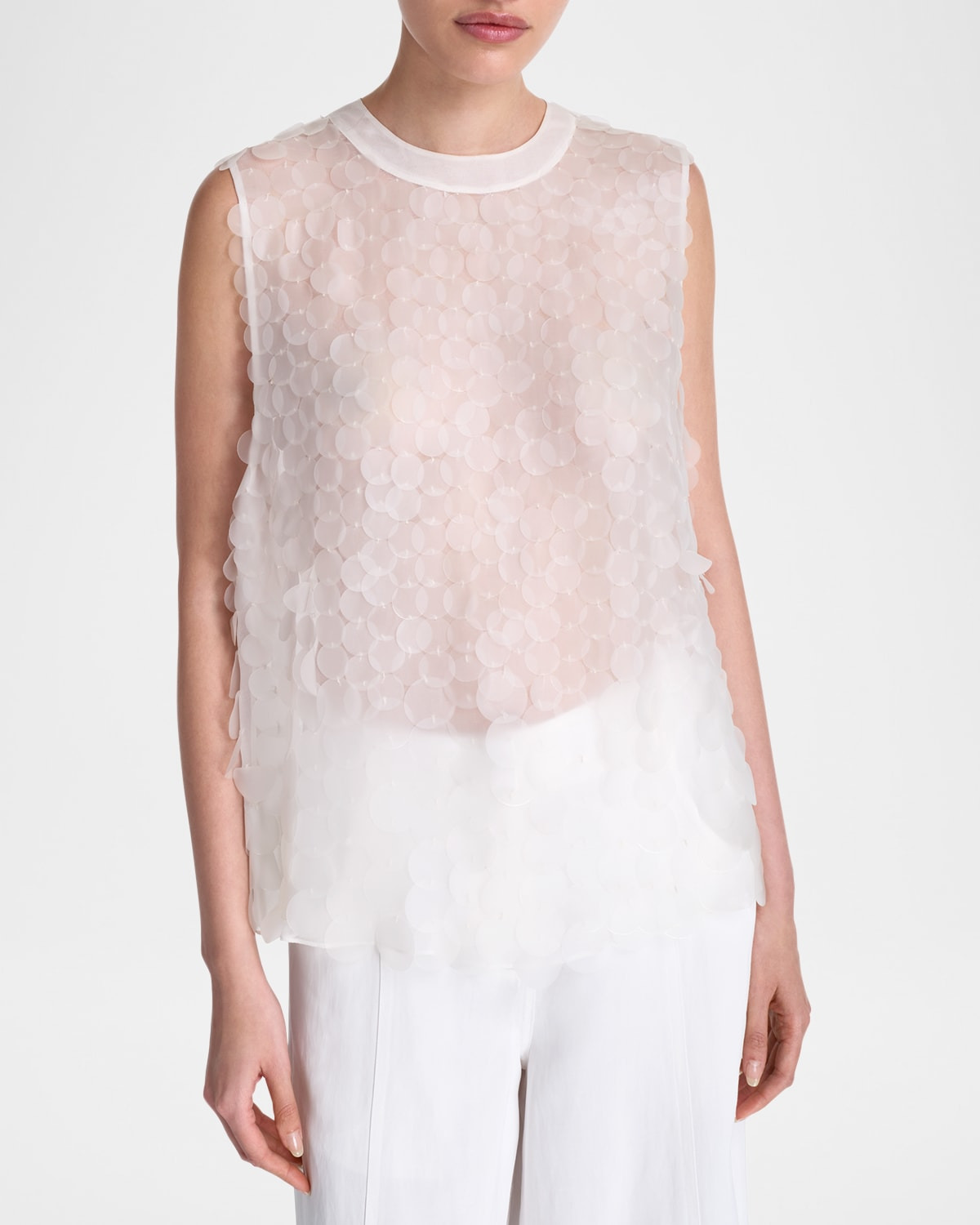 Semi-Sheer Paillette Shell - 3