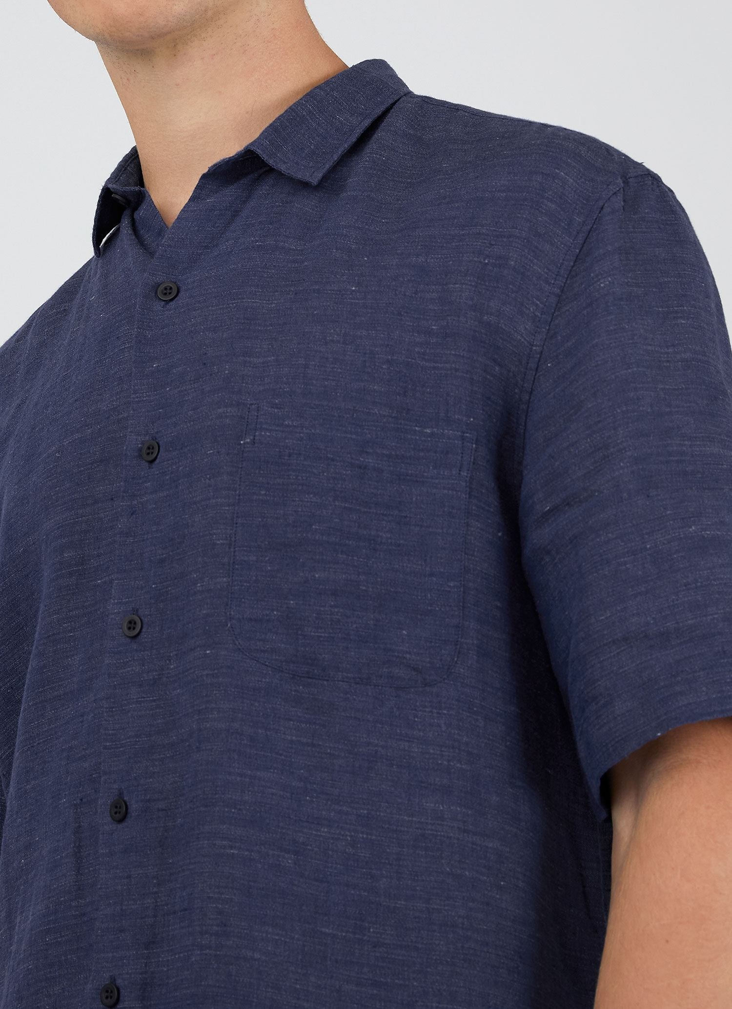 Short Sleeve Linen Shirt - 5