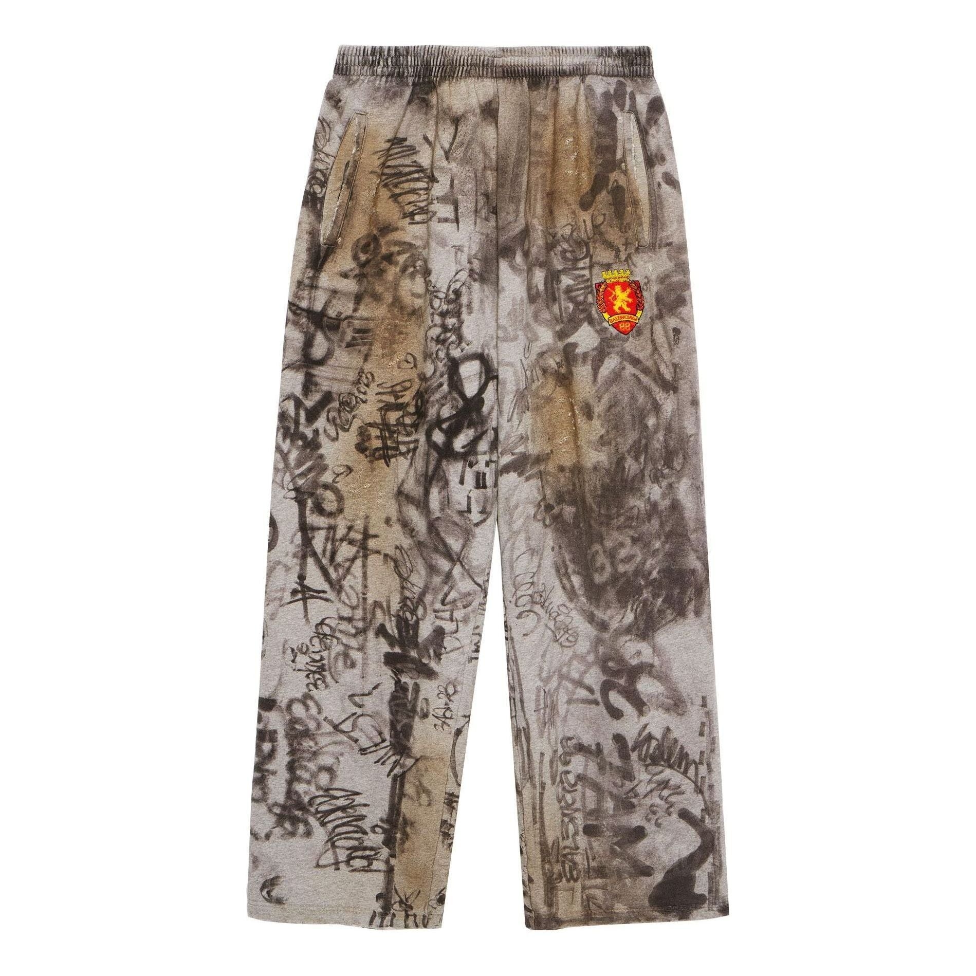 Balenciaga Skater Graffiti Baggy Sweatpants 'Heather Grey' 740028TOVA81300 - 1