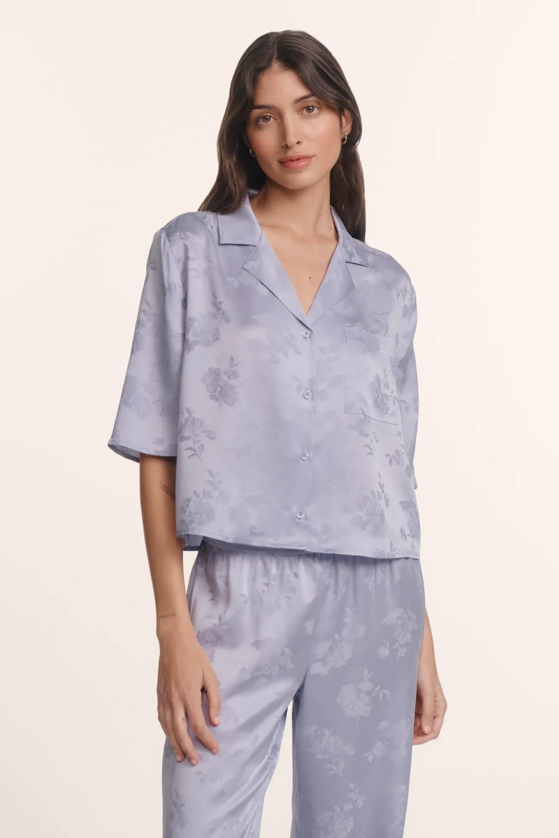 eberjey Inez Washable Silk Jacquard Relaxed Wide Leg Pant PJ Set outlook