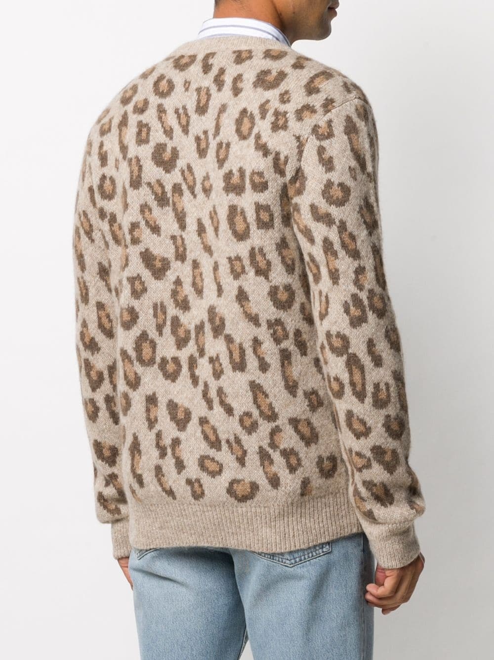 leopard print knit jumper - 4