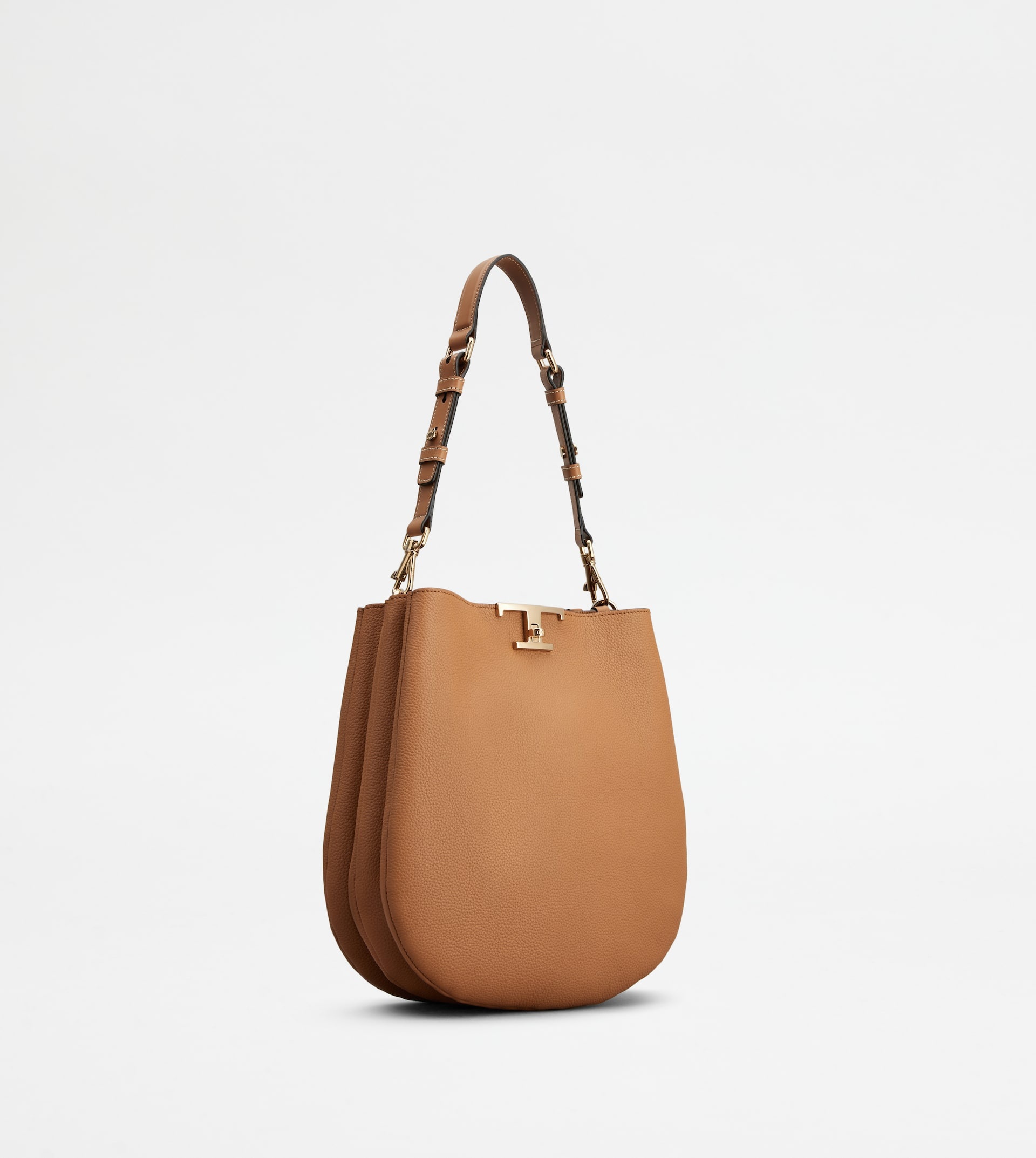 T TIMELESS SHOULDER BAG IN LEATHER SMALL - BROWN - 5