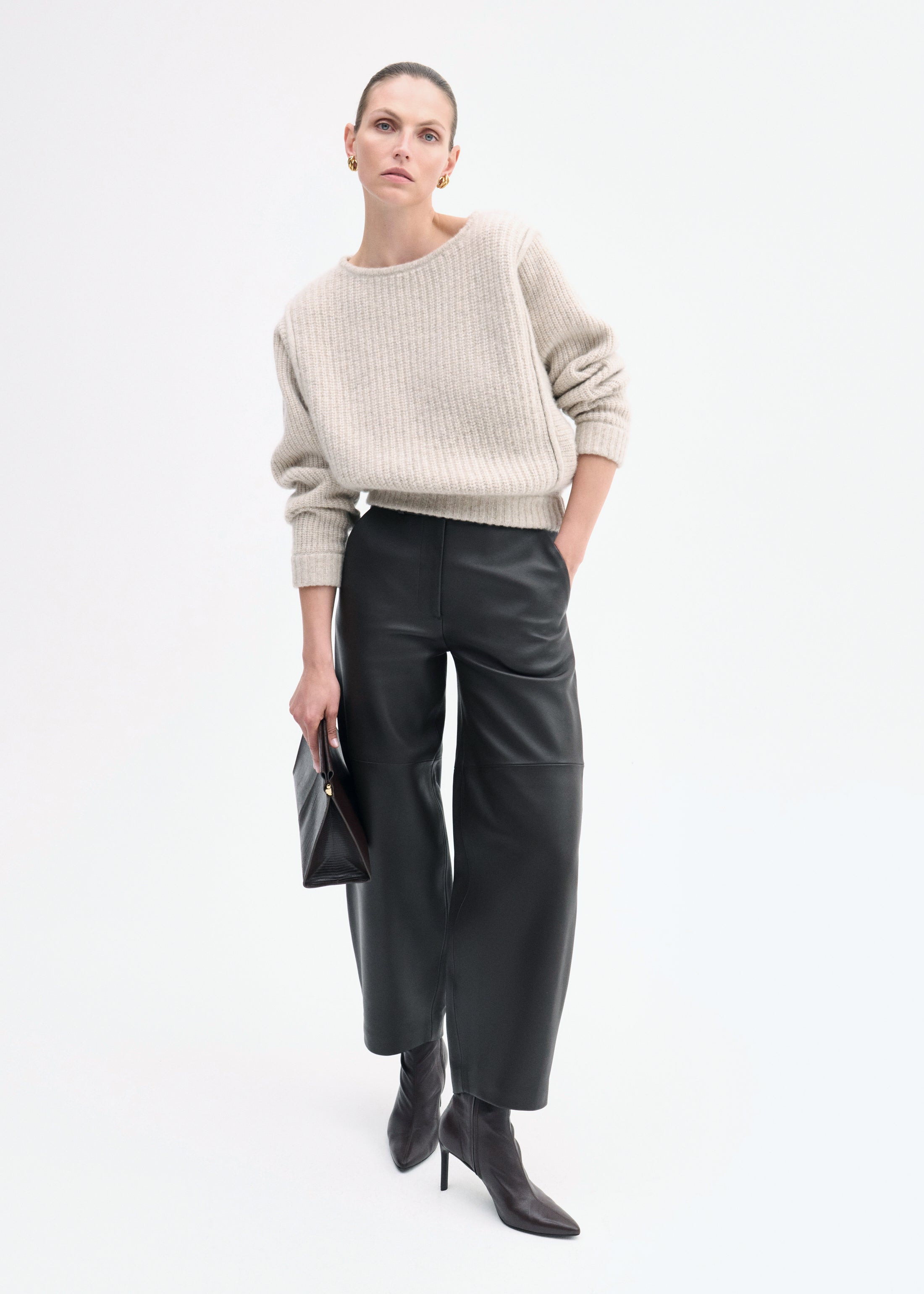 Batwing Sweater in Silk Cashmere - 3