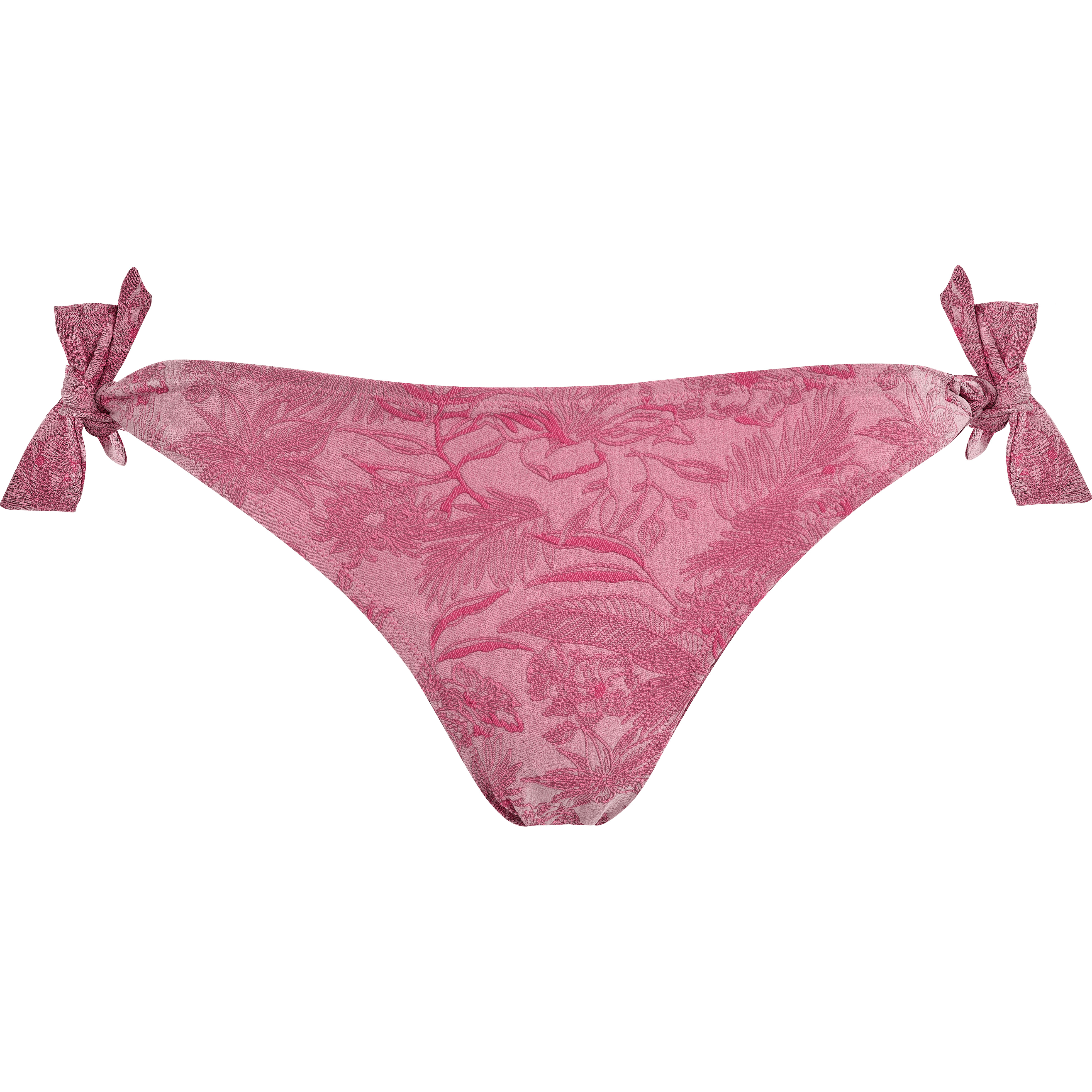 Women Side Tie Bikini Bottom Bikini Bottom Jacquard Floral - 1