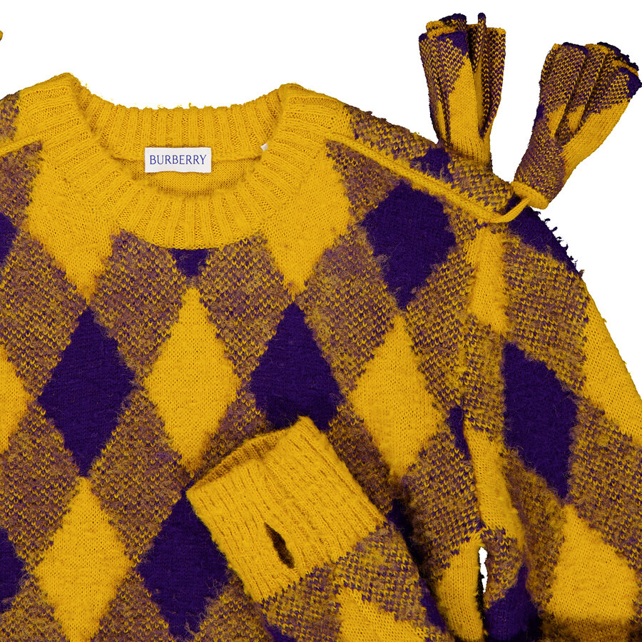 Burberry Wool Argyle Sweater With Check Pattern - 7