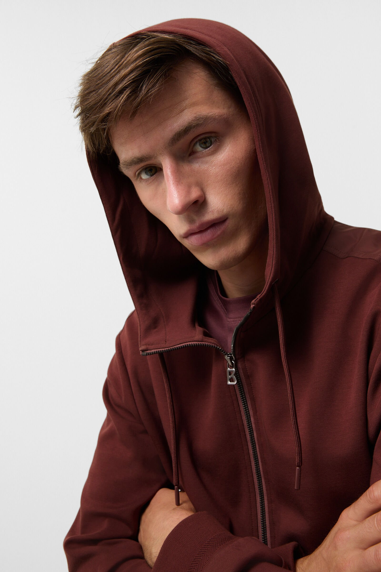 Steven jersey jacket in Wine red - 5