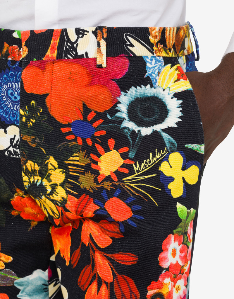 ALLOVER FLOWERS BULL TROUSERS 4