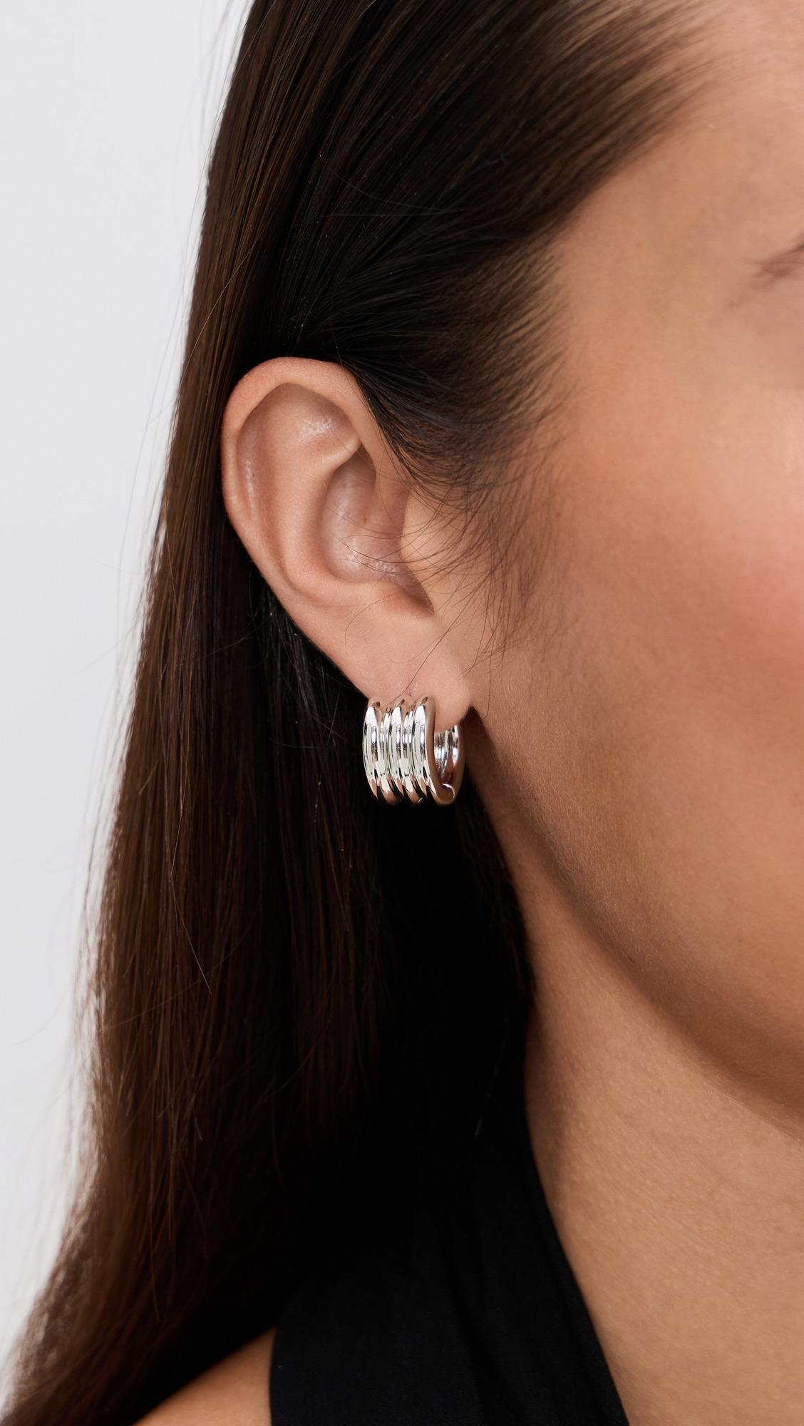 The Triple Tube Huggie Earrings - 2