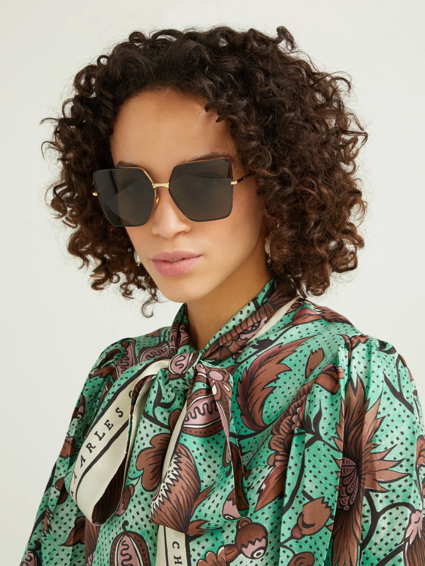 Oversized square metal sunglasses - 2