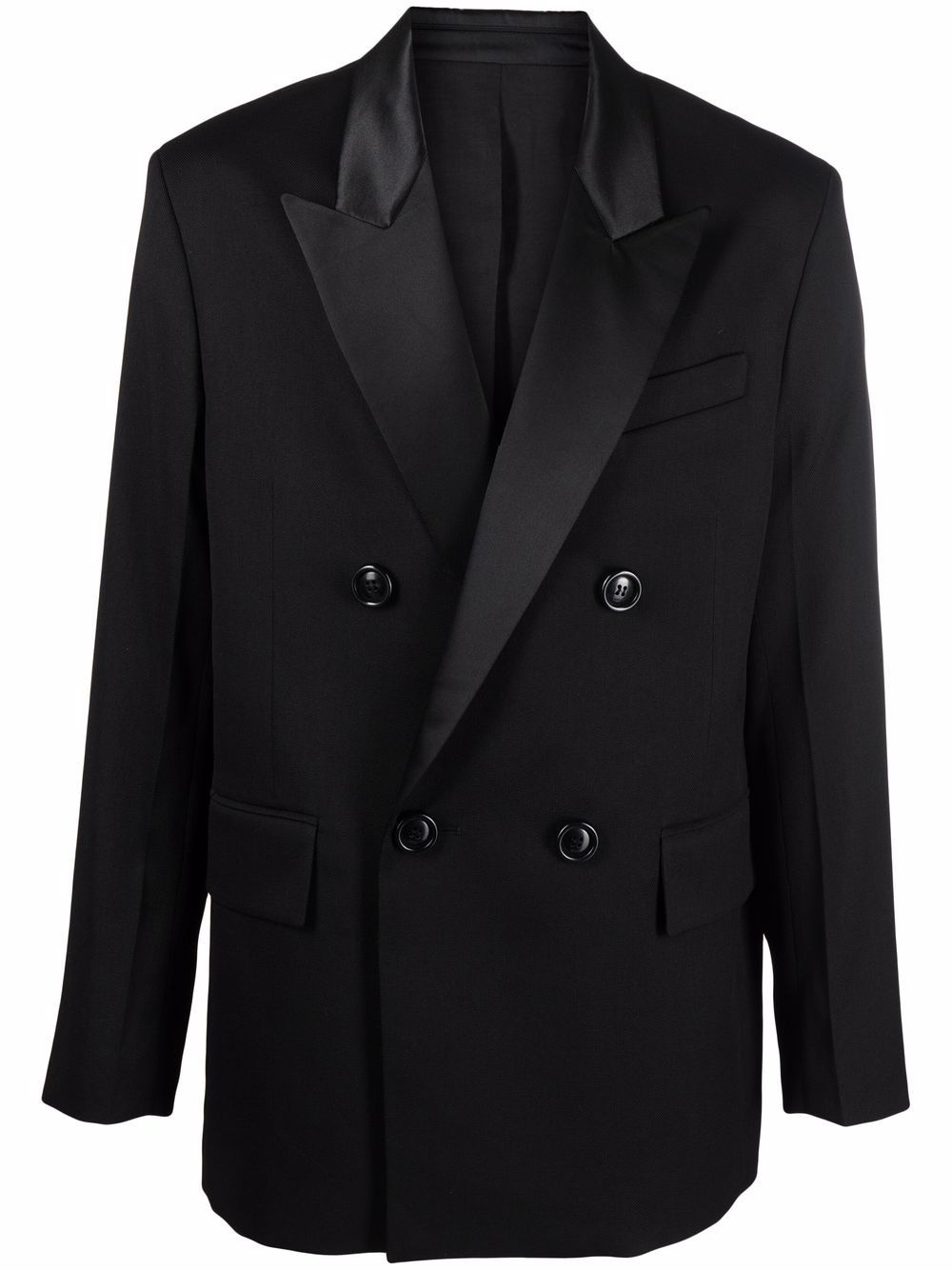 peak-lapel double-breasted blazer - 1