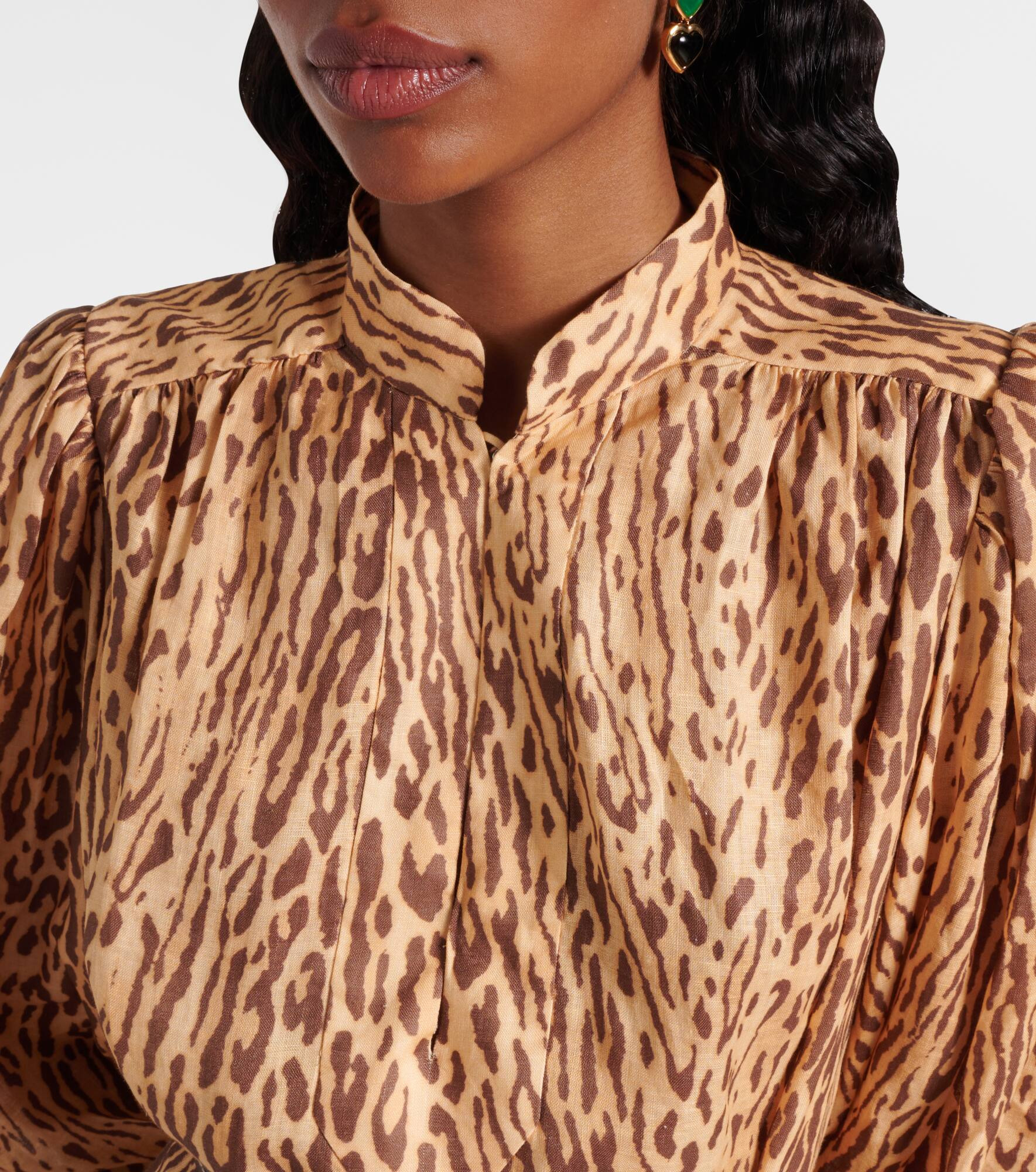 Cascadian leopard-print linen tunic - 4