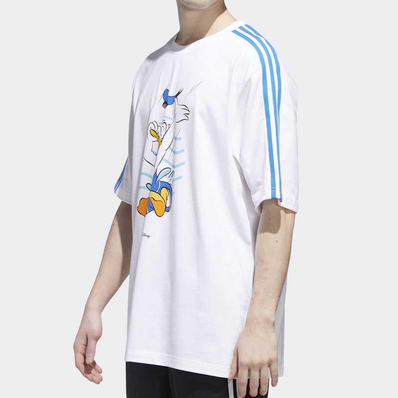 Men's adidas neo Donald Duck Sports Short Sleeve White T-Shirt GJ5646 - 5