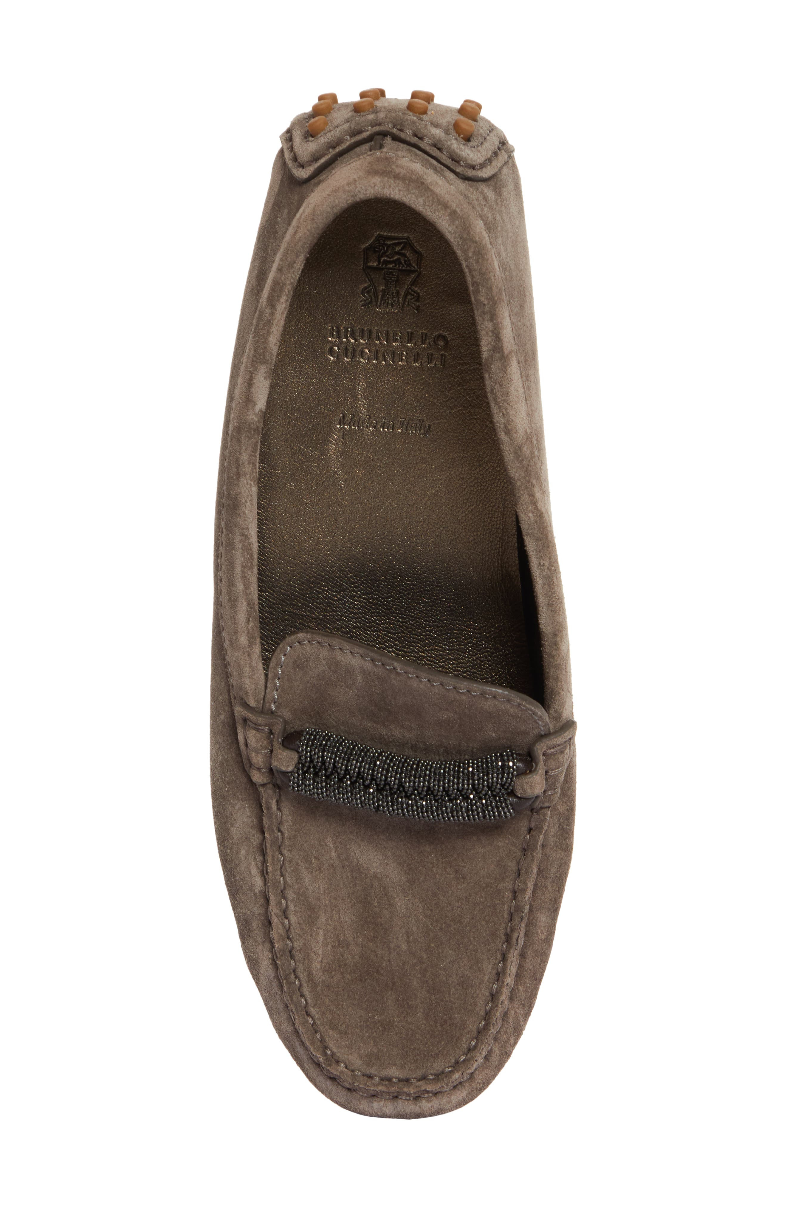 Monili Strap Suede Driving Shoe - 5
