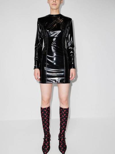 032c Qipao patent-leather mini dress outlook