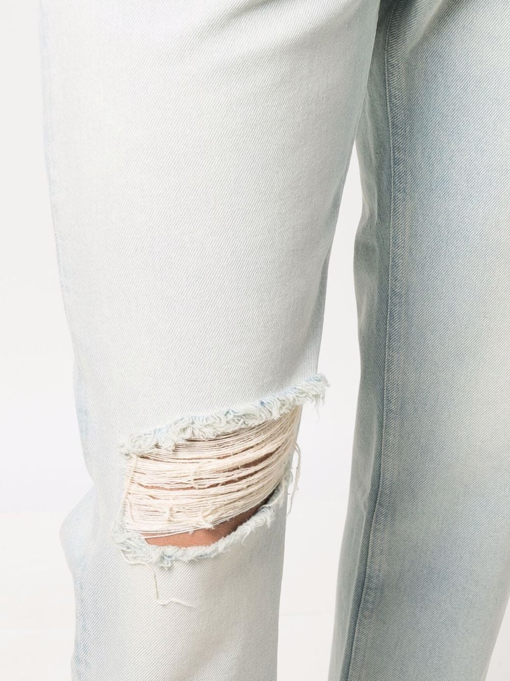 distressed straight-leg jeans - 5