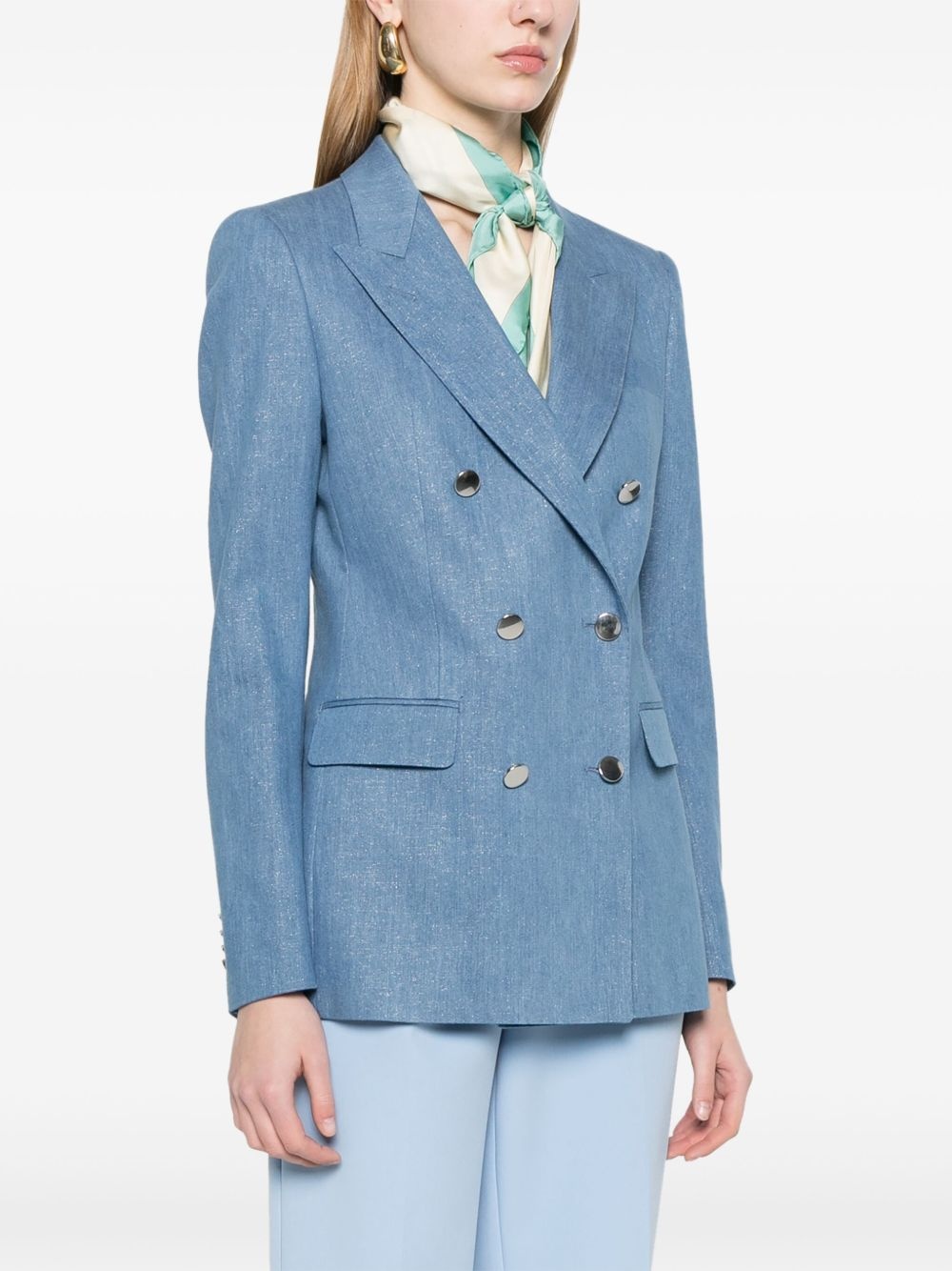TAGLIATORE - Tagliatore Women Cotton Double-Breasted Jacket - 4