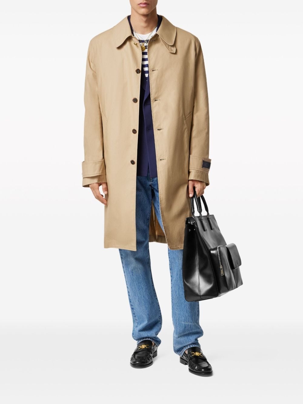 single-breasted cotton coat - 2
