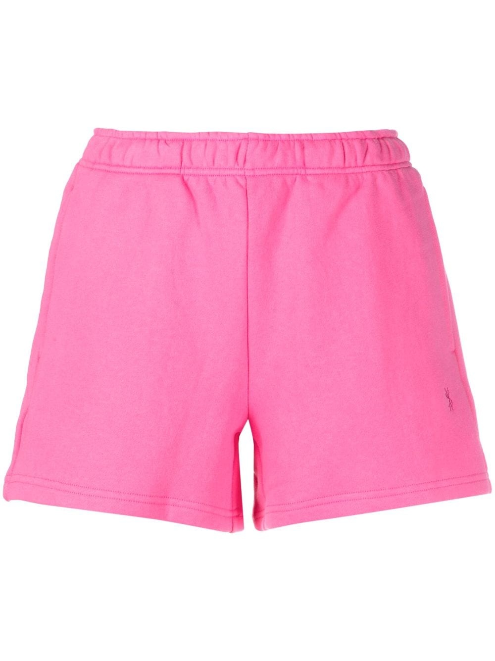 embroidered-logo cotton track shorts - 1