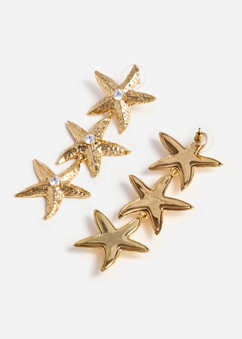 self-portrait Mottled Gold Sea Star Earrings outlook
