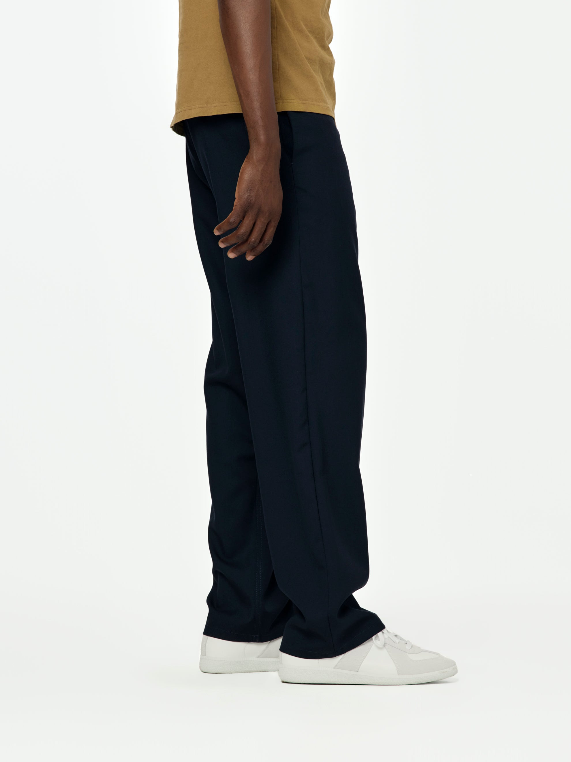 TROPICAL WOOL STRAIGHT LEG PANTS (BLUBLACK) - 4