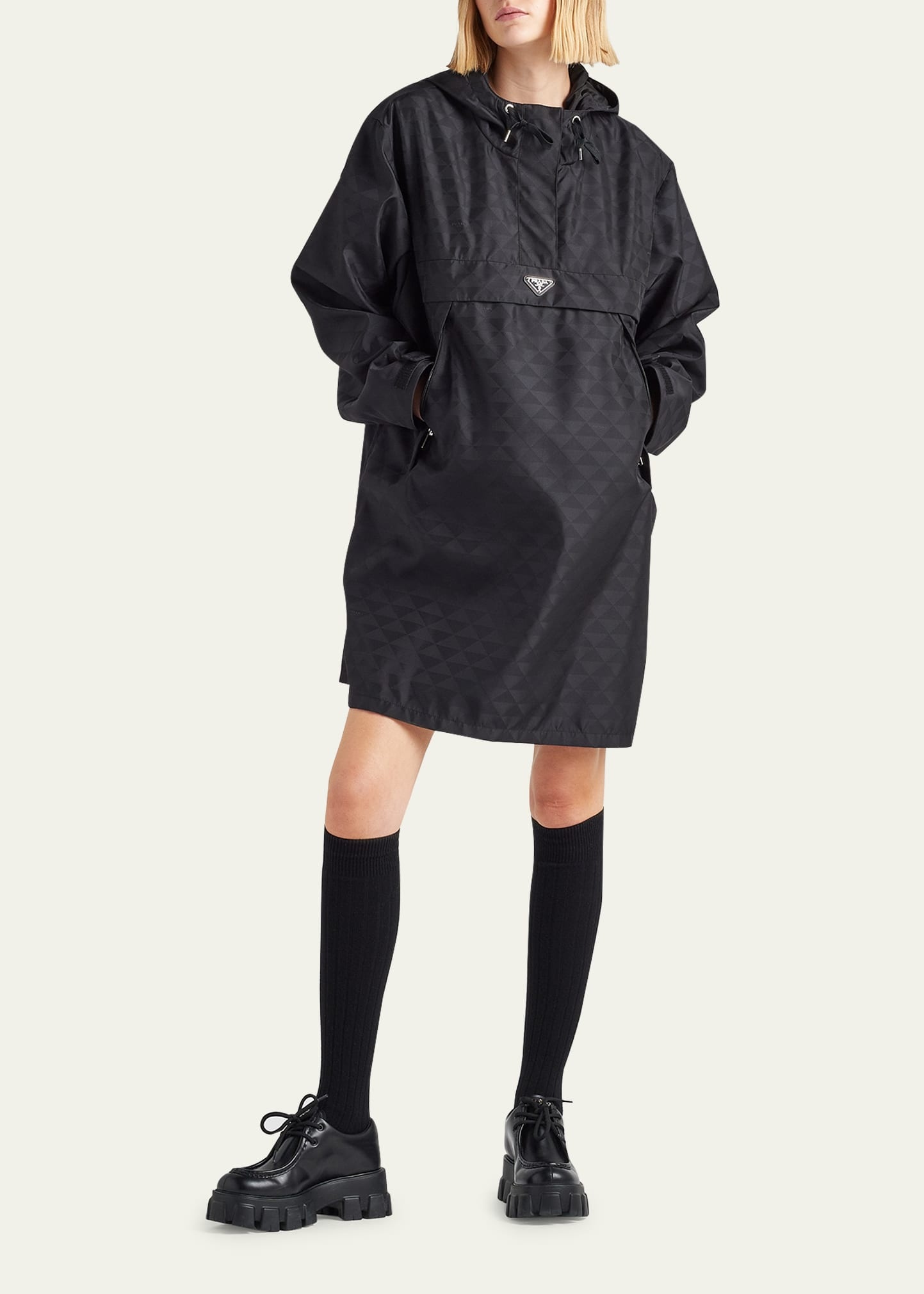 Printed Nylon Waterproof Pullover Windbreaker - 2