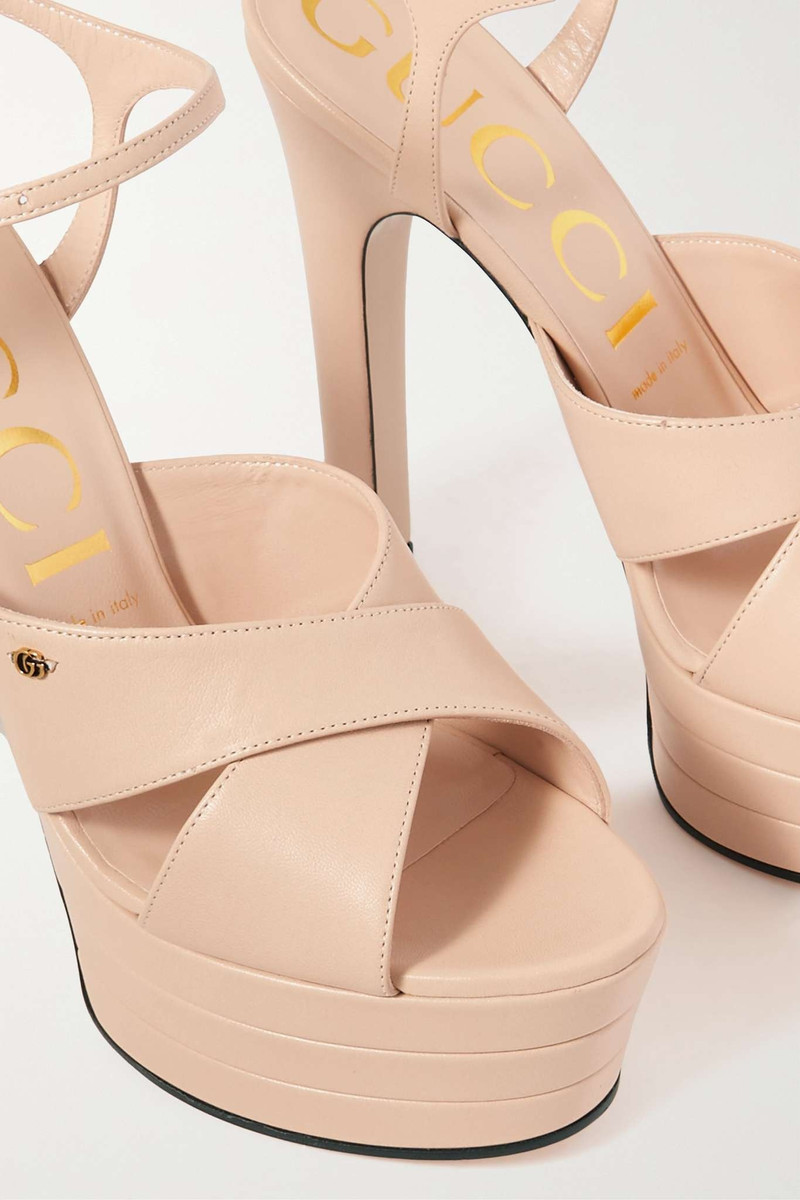 Angel logo-embellished leather platform sandals 4