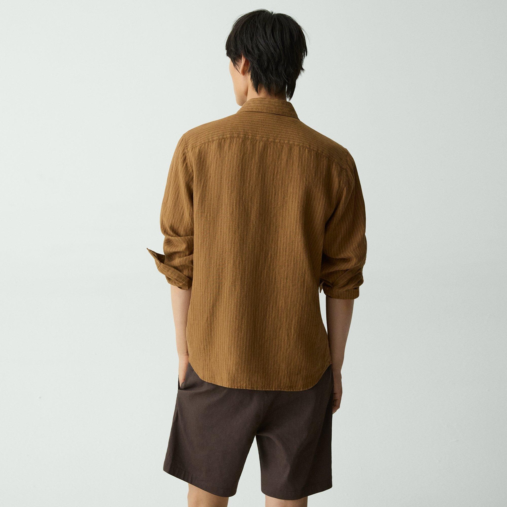 Irving Shirt in Striped Linen - 4