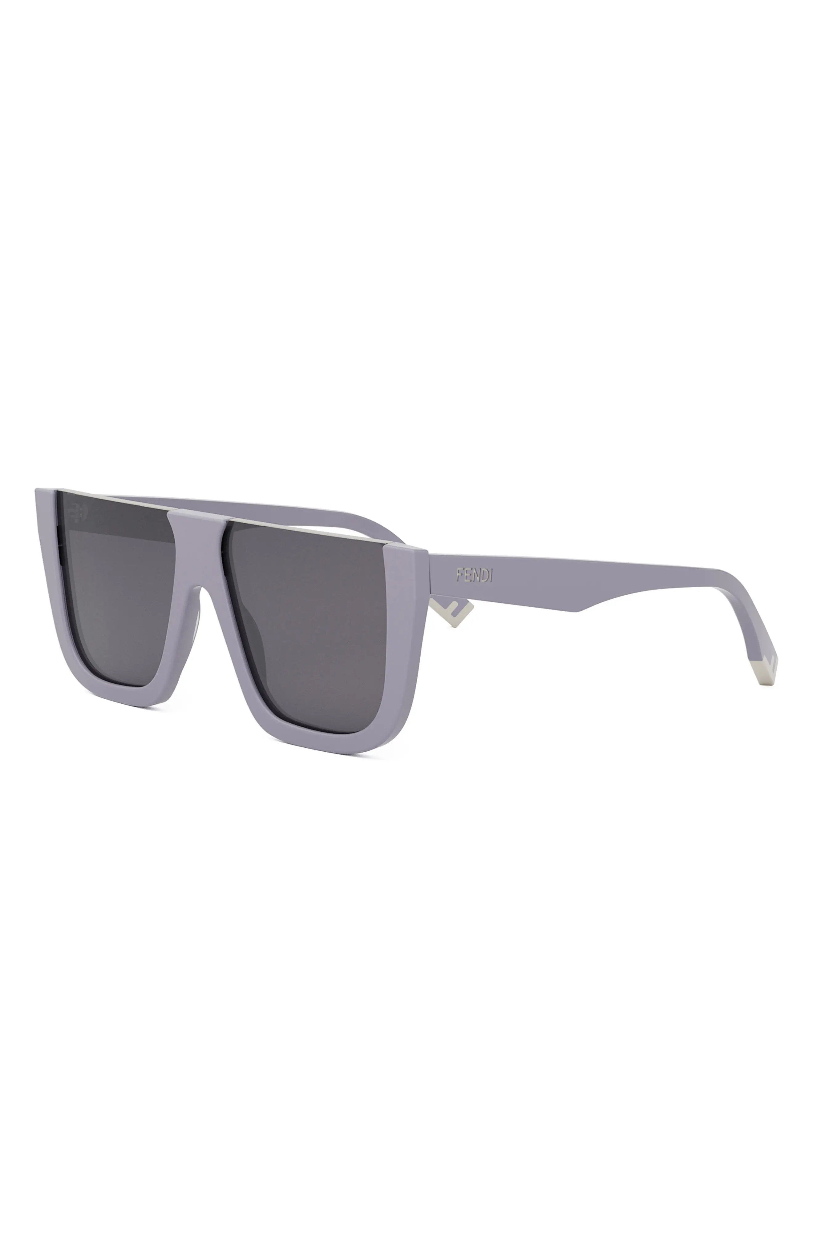 'Fendi Way Flat Top Sunglasses in Shiny Violet /Smoke - 2