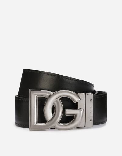 Dolce & Gabbana Reversible leopard-print calfskin belt outlook