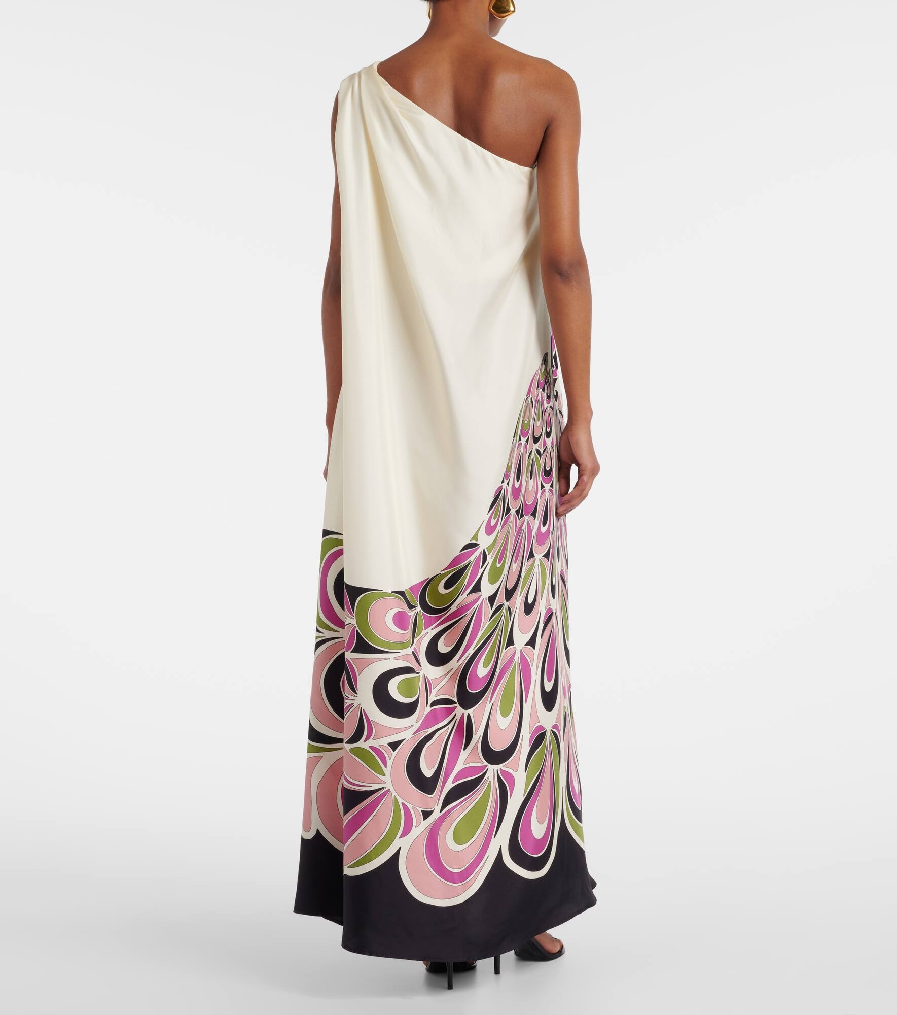 Roy one-shoulder silk twill maxi dress - 3