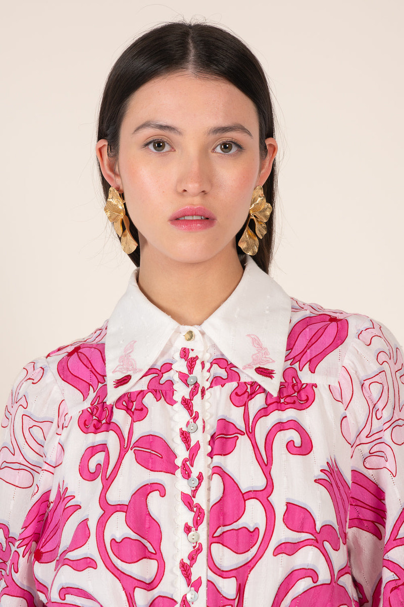 Mini Dress Conti - White Pink Ritual 4