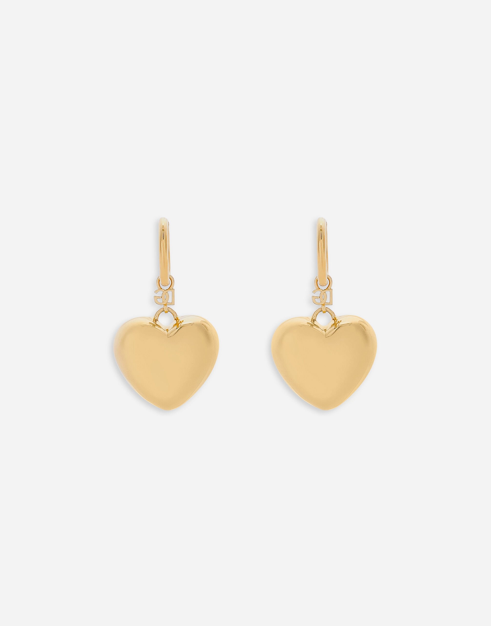 Heart drop earrings with DG logo - 3