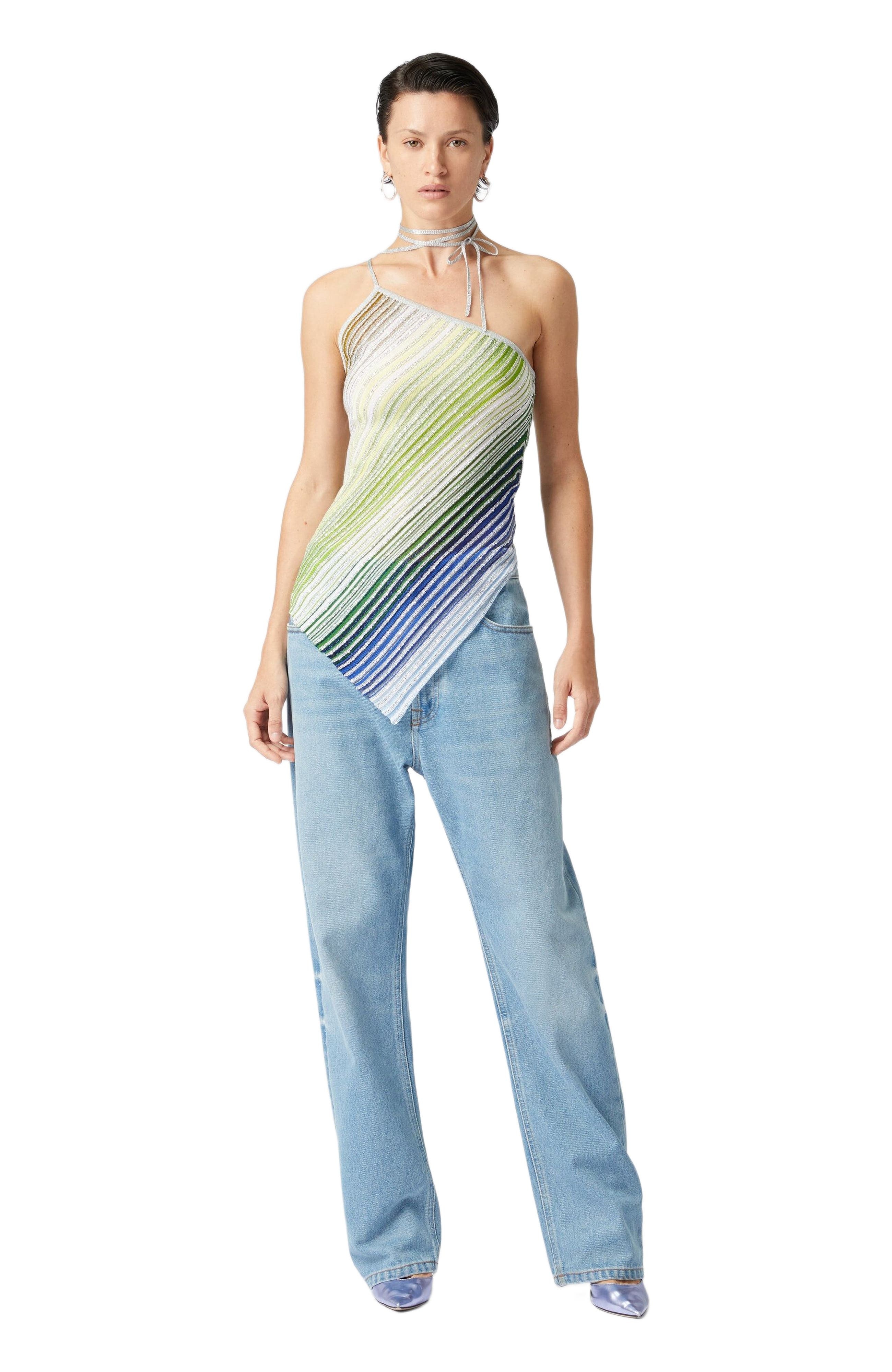 Missoni Asymmetrical One-shoulder Partial Striped Top With Sequins in Multicoloured at Nordstrom - 5
