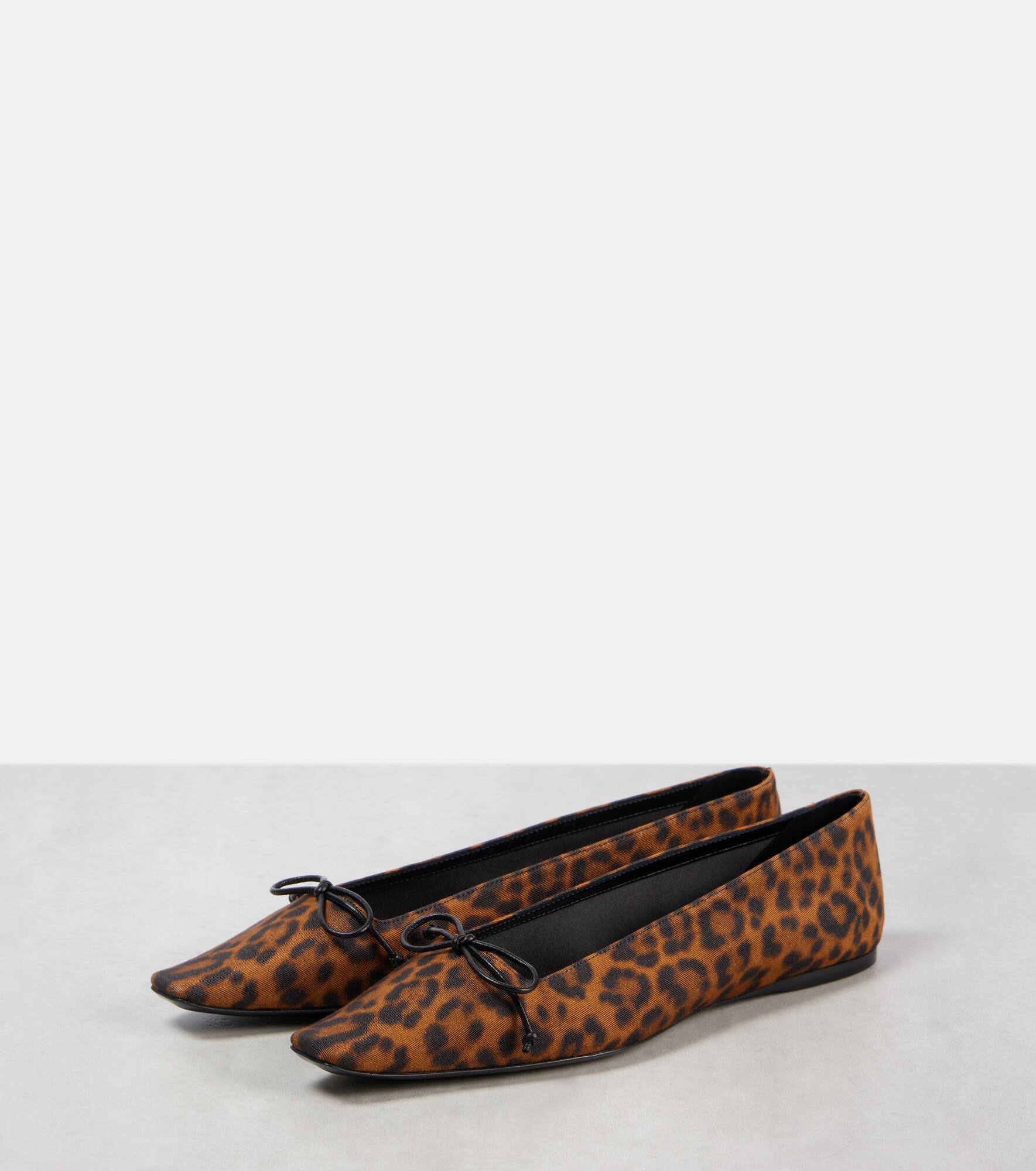Poppy leopard-print grosgrain ballet flats - 4