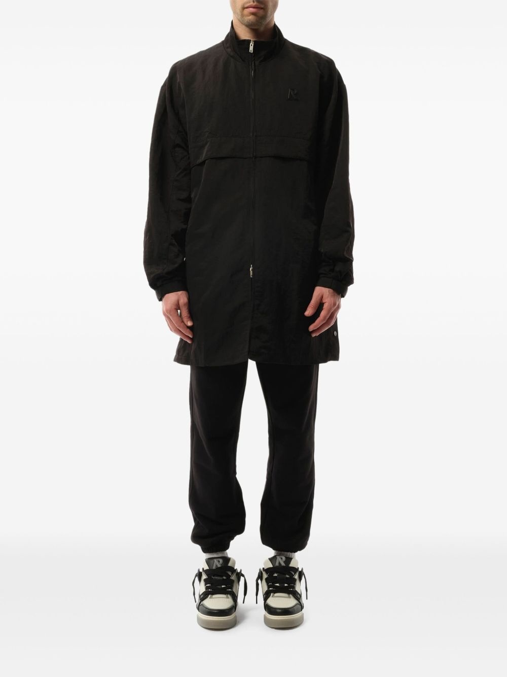 logo-embroidered coat - 2