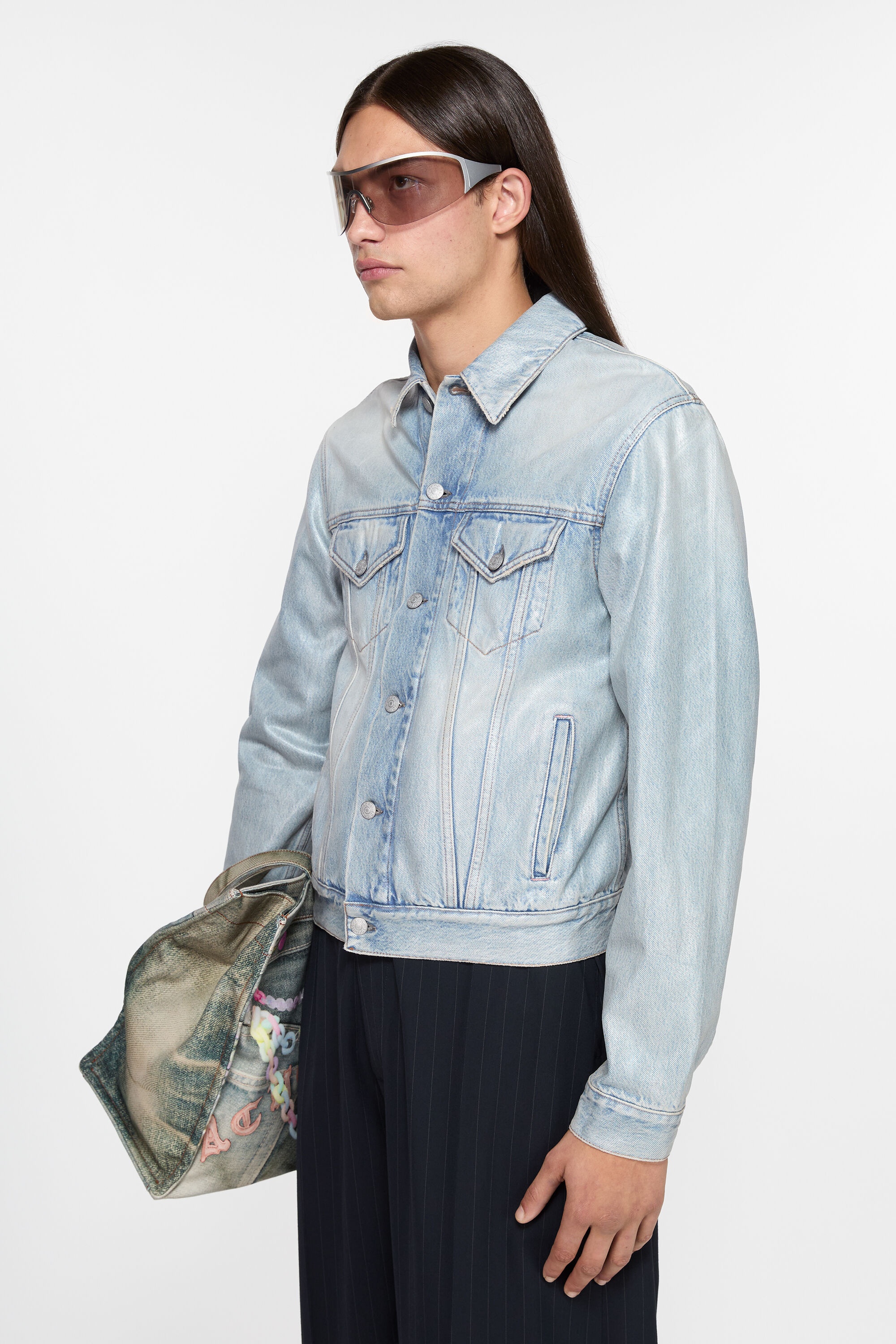 Denim jacket - Regular cropped fit - Light blue - 3