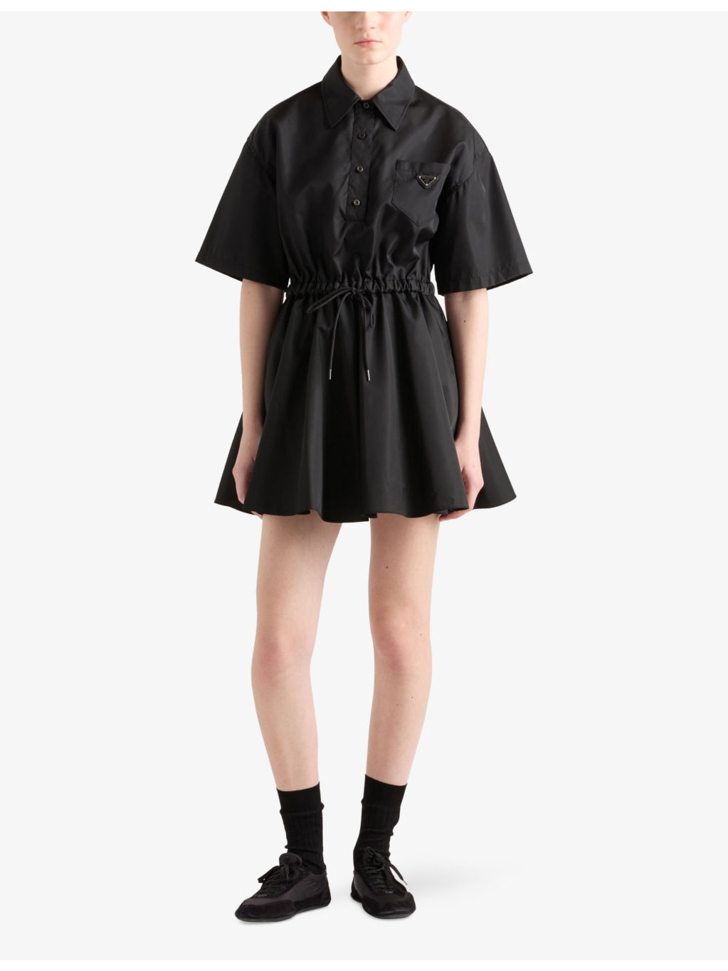 Brand-Plaque Short-Sleeve Shell Mini Dress - 2