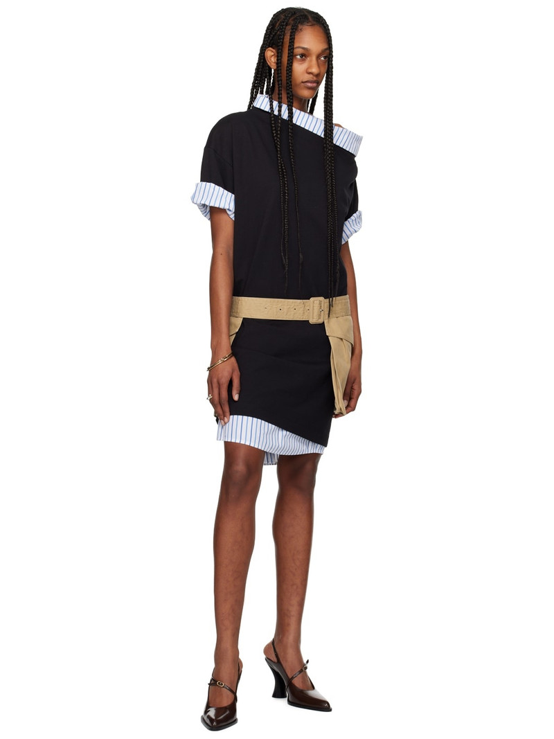 Dries Van Noten Black Layered Minidress outlook