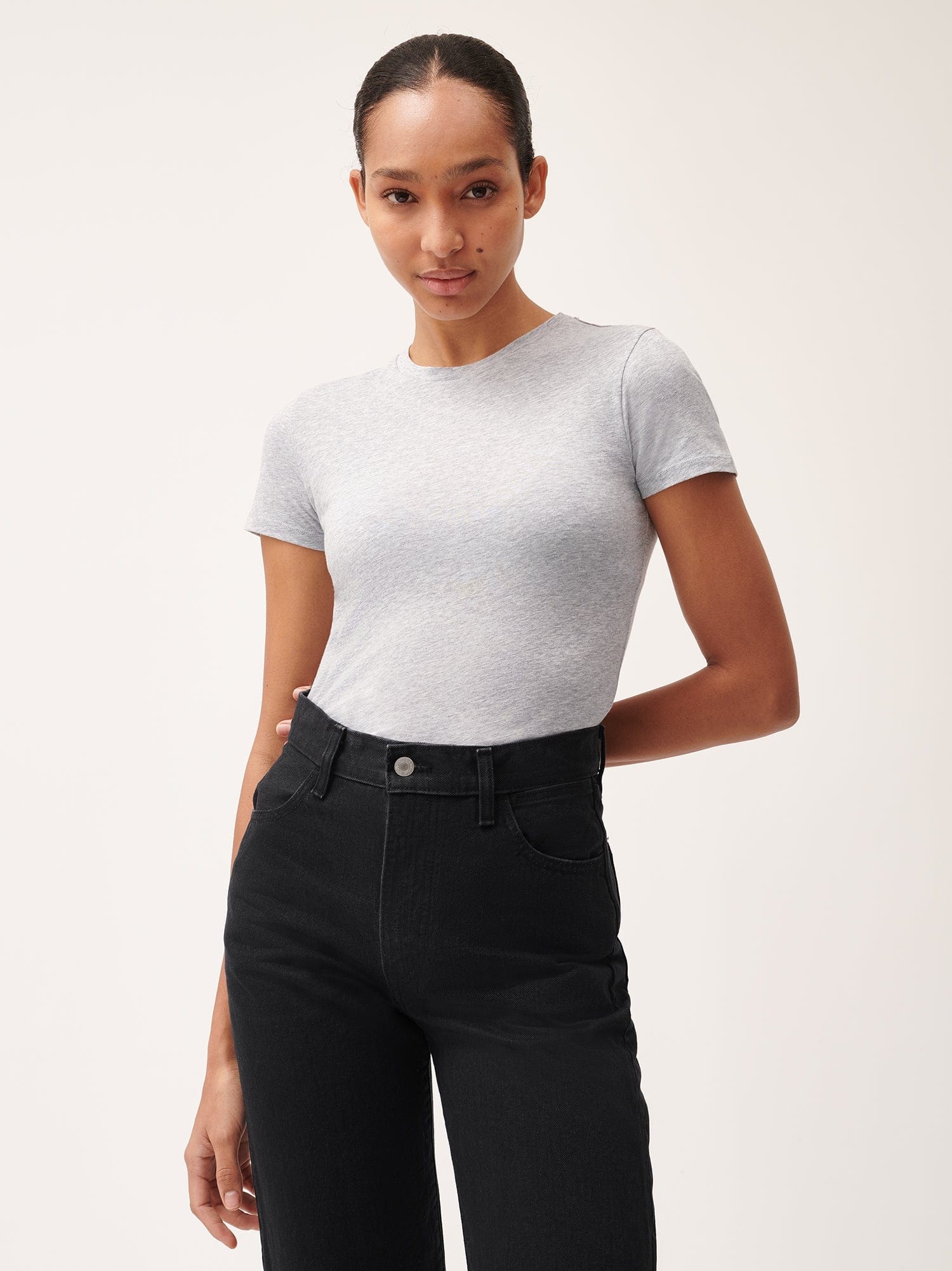 Women's 365 Cotton-Stretch T-shirt - Grey Marl - 2