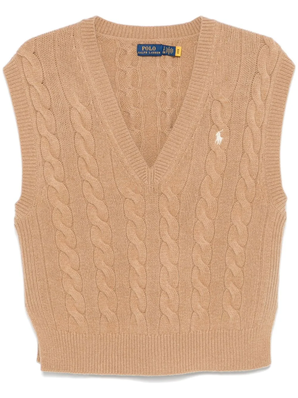V-neck cable-knit sweater - 1