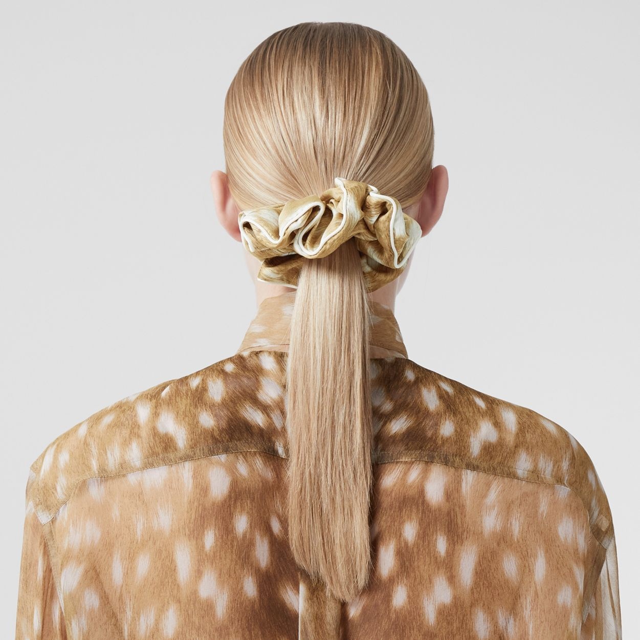 Deer Print Silk Scrunchie - 5