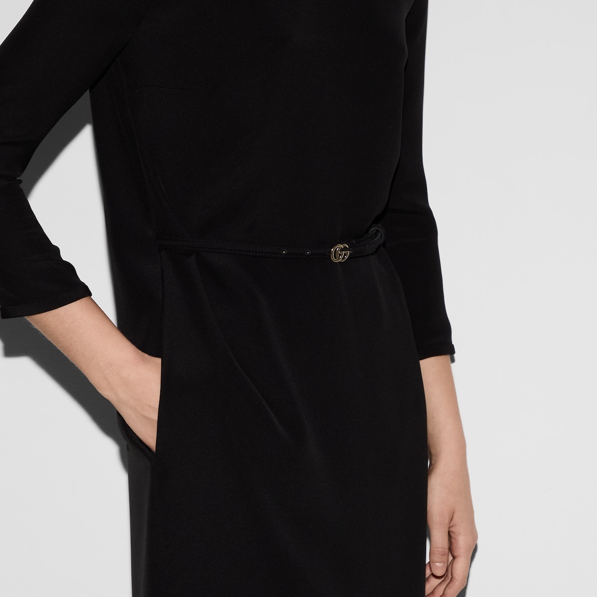 Silk cady mid-length dress - 5