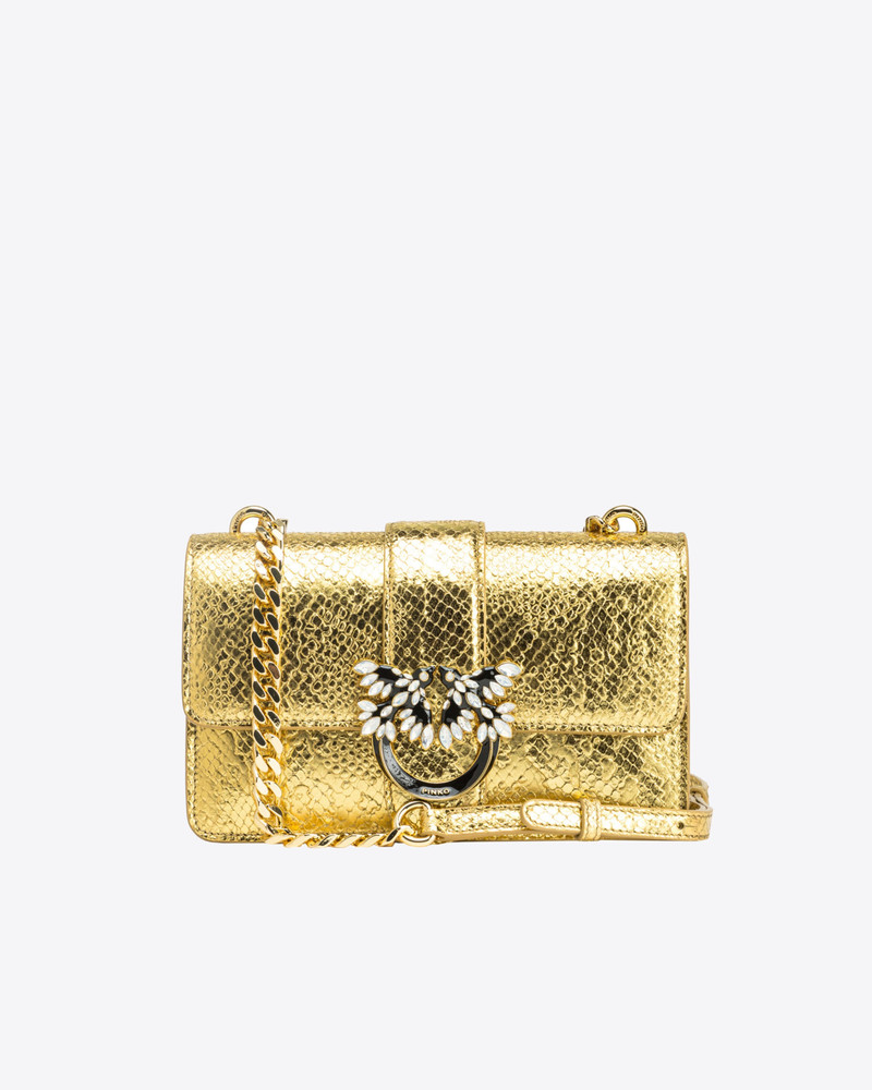PINKO GALLERIA MINI LOVE BAG ONE IN PUNCHED REPTILE SKIN 1