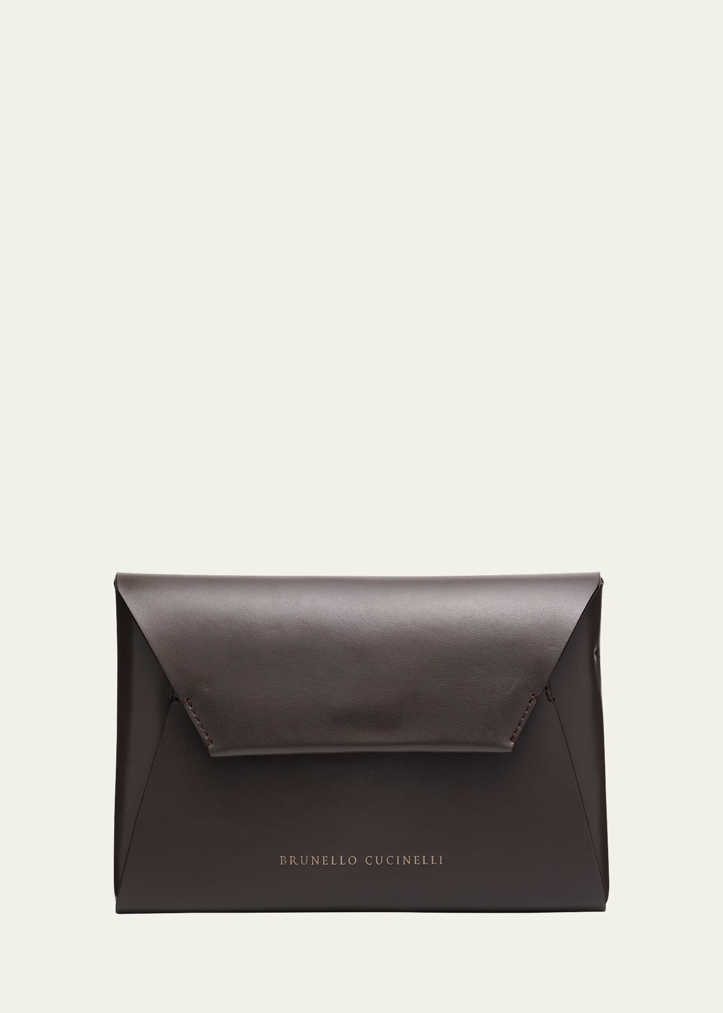 Envelope Flap Leather Clutch Bag - 1