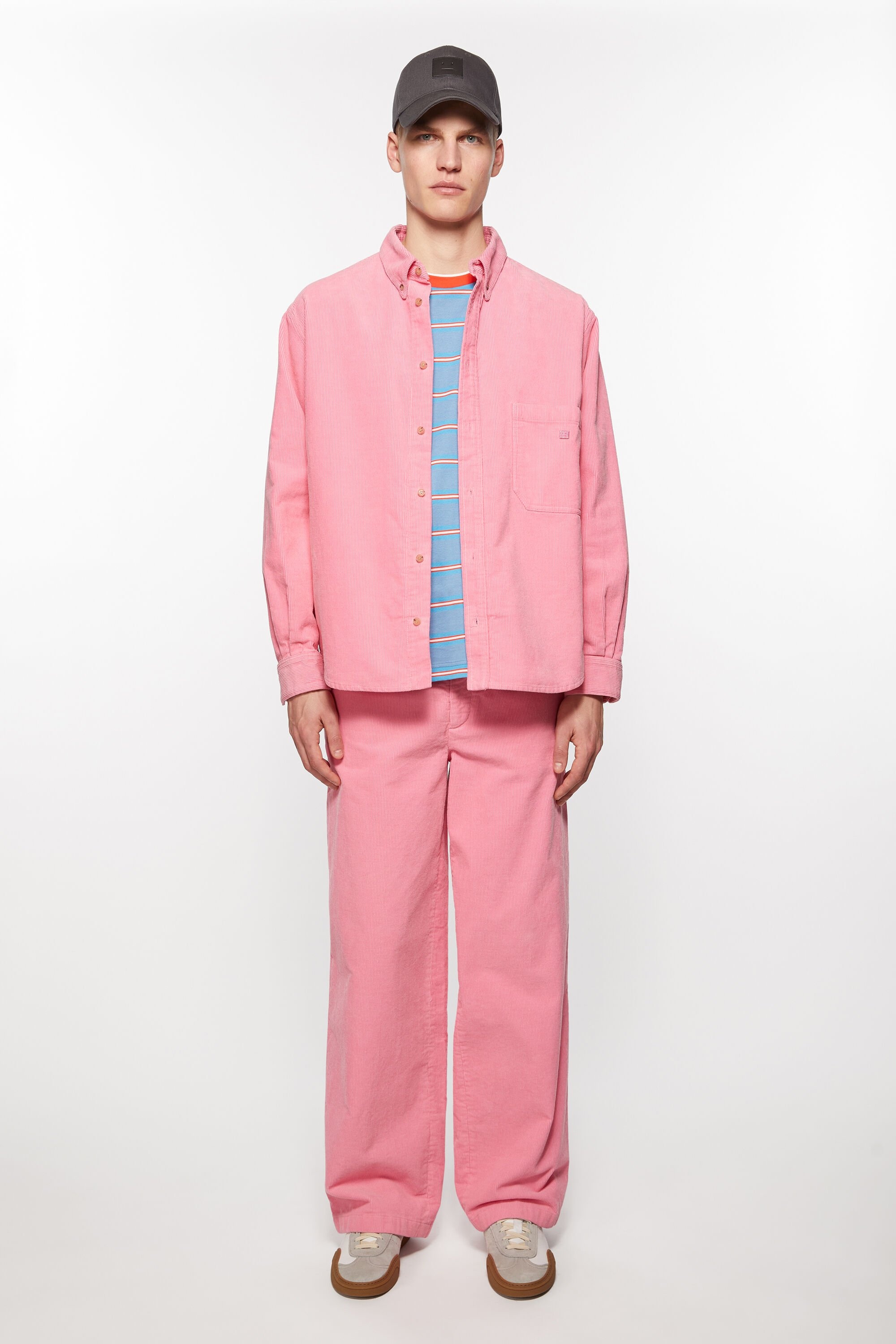 Corduroy overshirt - Tango pink - 2