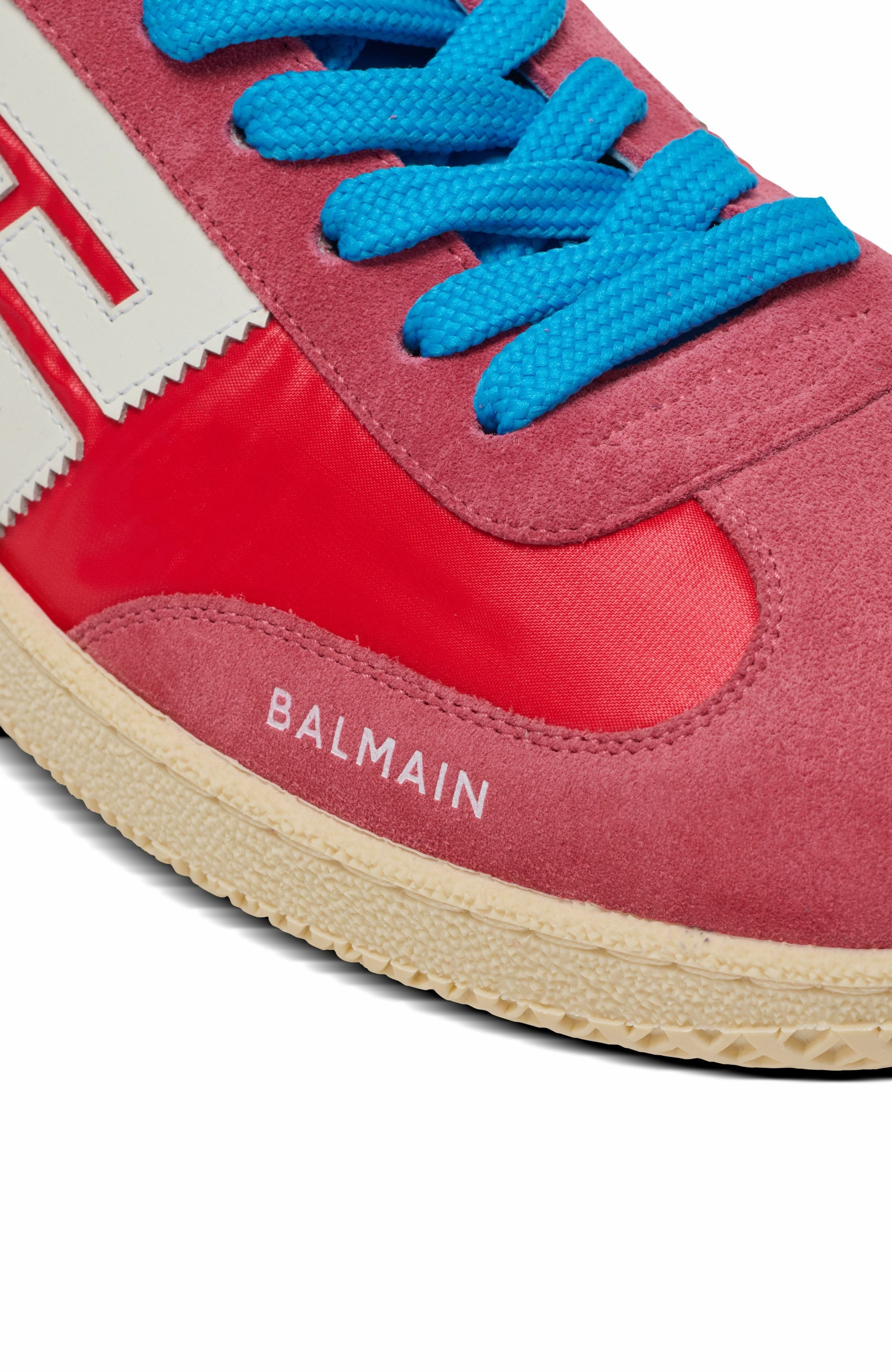 Balmain Swan trainers in suede and nylon in Red at Nordstrom - 8