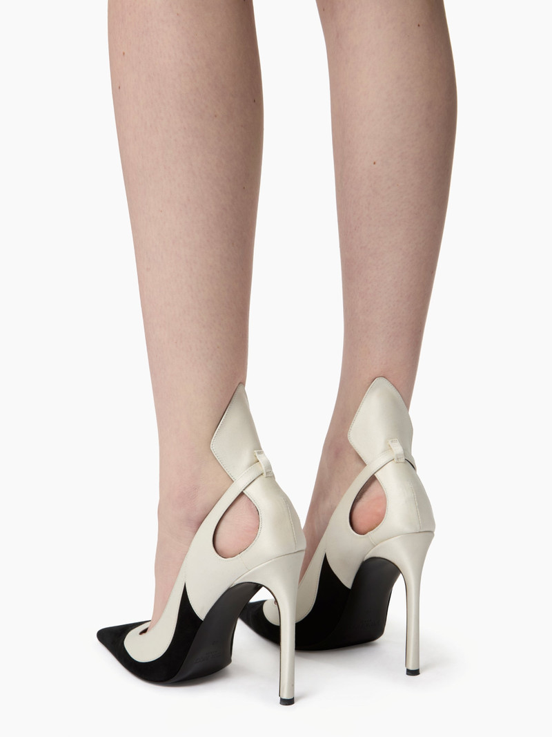 Black and Cream Suede Pumps 6
