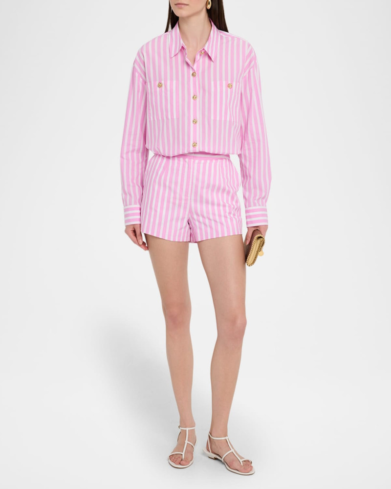 GENERATION LOVE Theo Stripe Poplin Shorts outlook