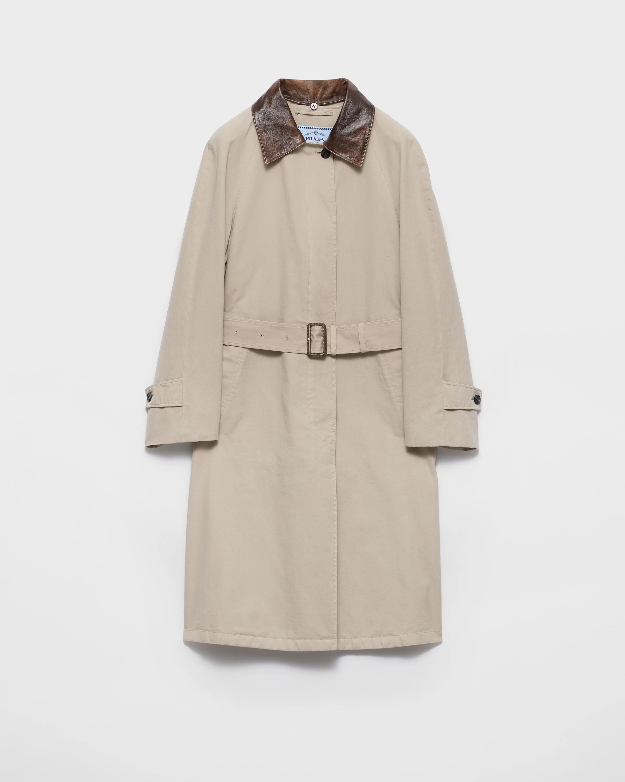 Single-breasted old poplin coat - 1